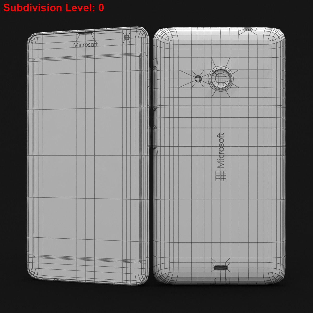 Microsoft Lumia 535 and Dual SIM Gray Low-poly 3D model_25