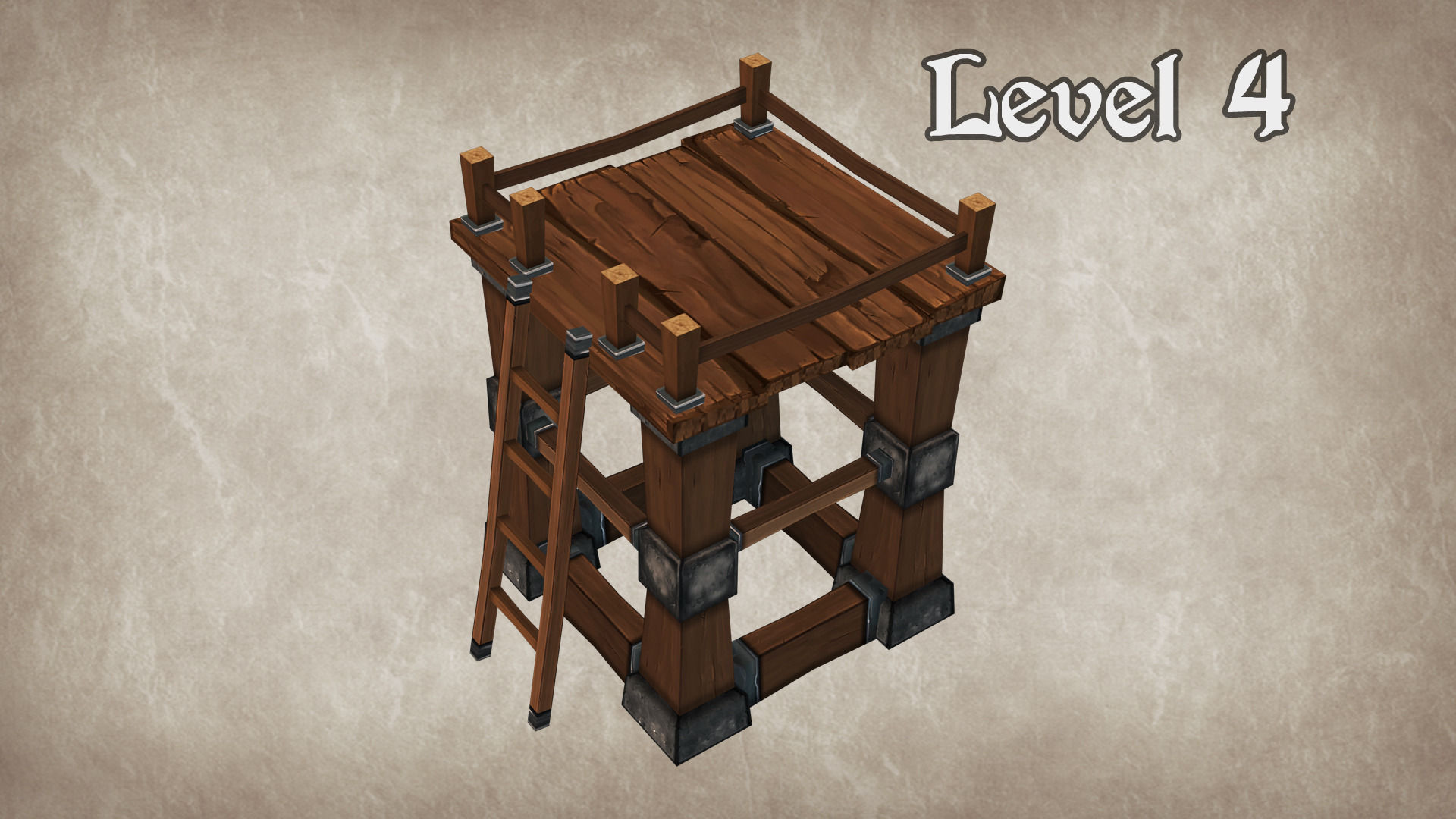 Wood Tower Lvl 4 Low-poly 3D model_1