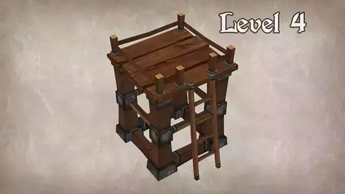 Wood Tower Lvl 4 Low-poly 3D model