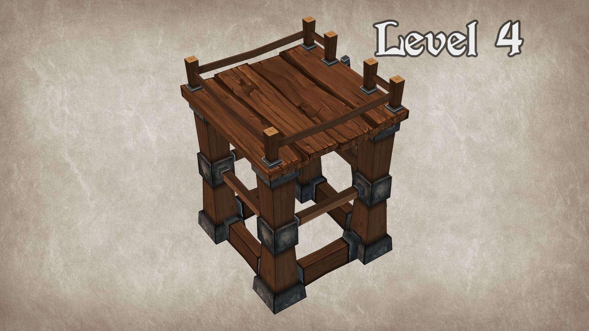 Wood Tower Lvl 4 Low-poly 3D model_3