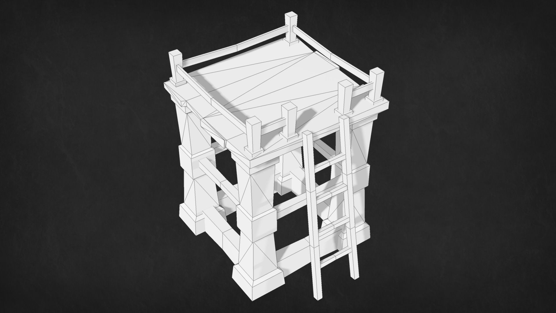 Wood Tower Lvl 4 Low-poly 3D model_4