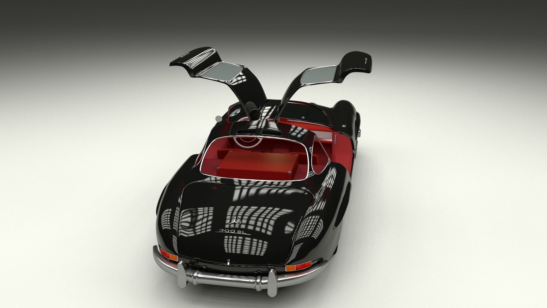Rigged Mercedes 300SL Gullwing with Interior 3D model_14