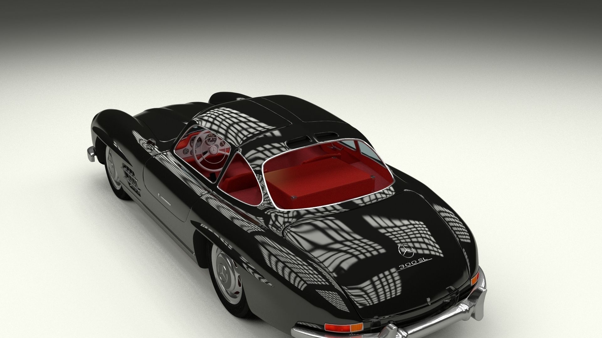 Rigged Mercedes 300SL Gullwing with Interior 3D model_5