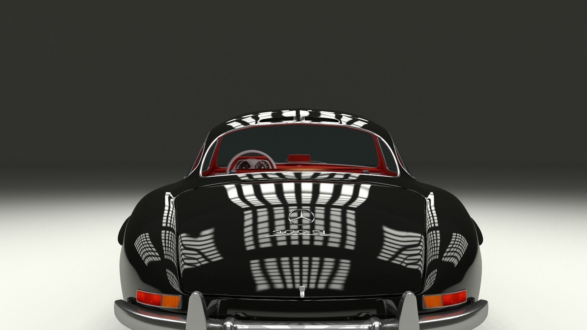 Rigged Mercedes 300SL Gullwing with Interior 3D model_20