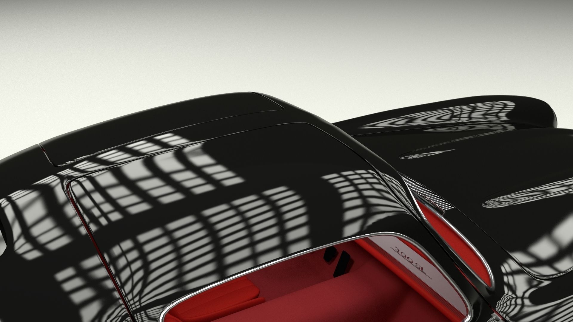 Rigged Mercedes 300SL Gullwing with Interior 3D model_22