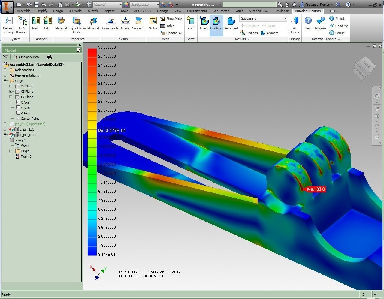Clothespin plastic clip 3D model_3
