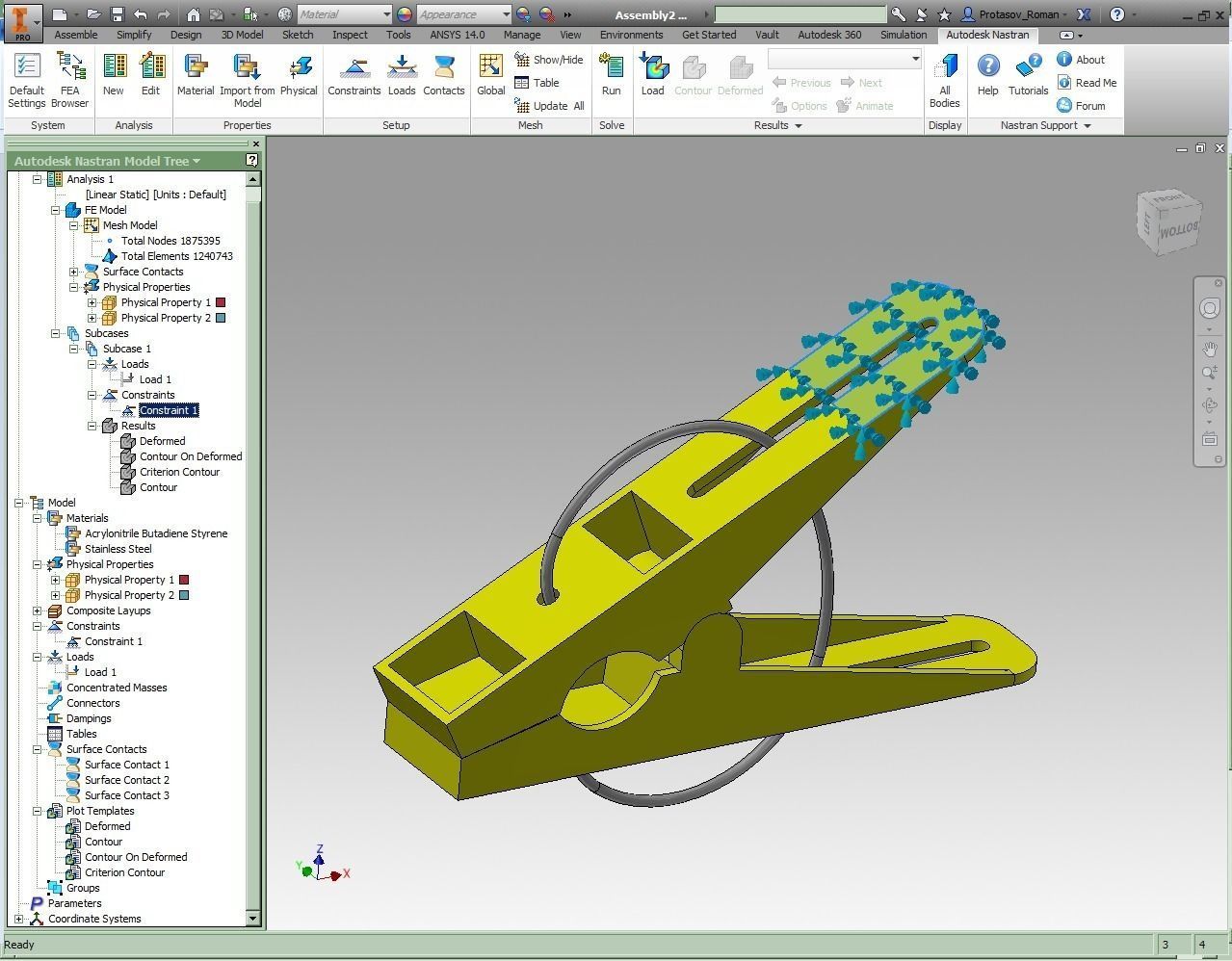 Clothespin plastic clip 3D model_6