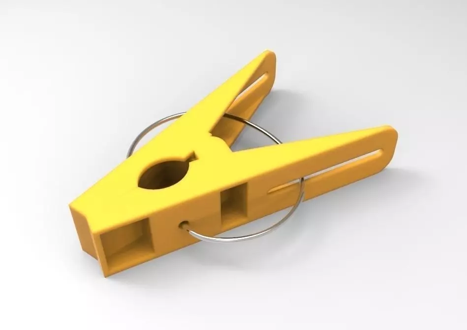 Clothespin plastic clip 3D model_0