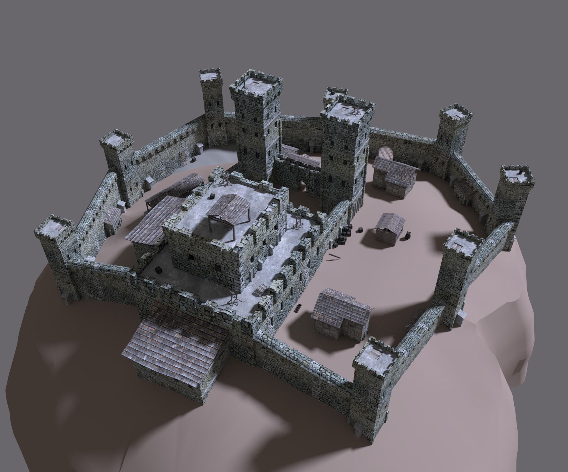 medieval castle 3D model_6