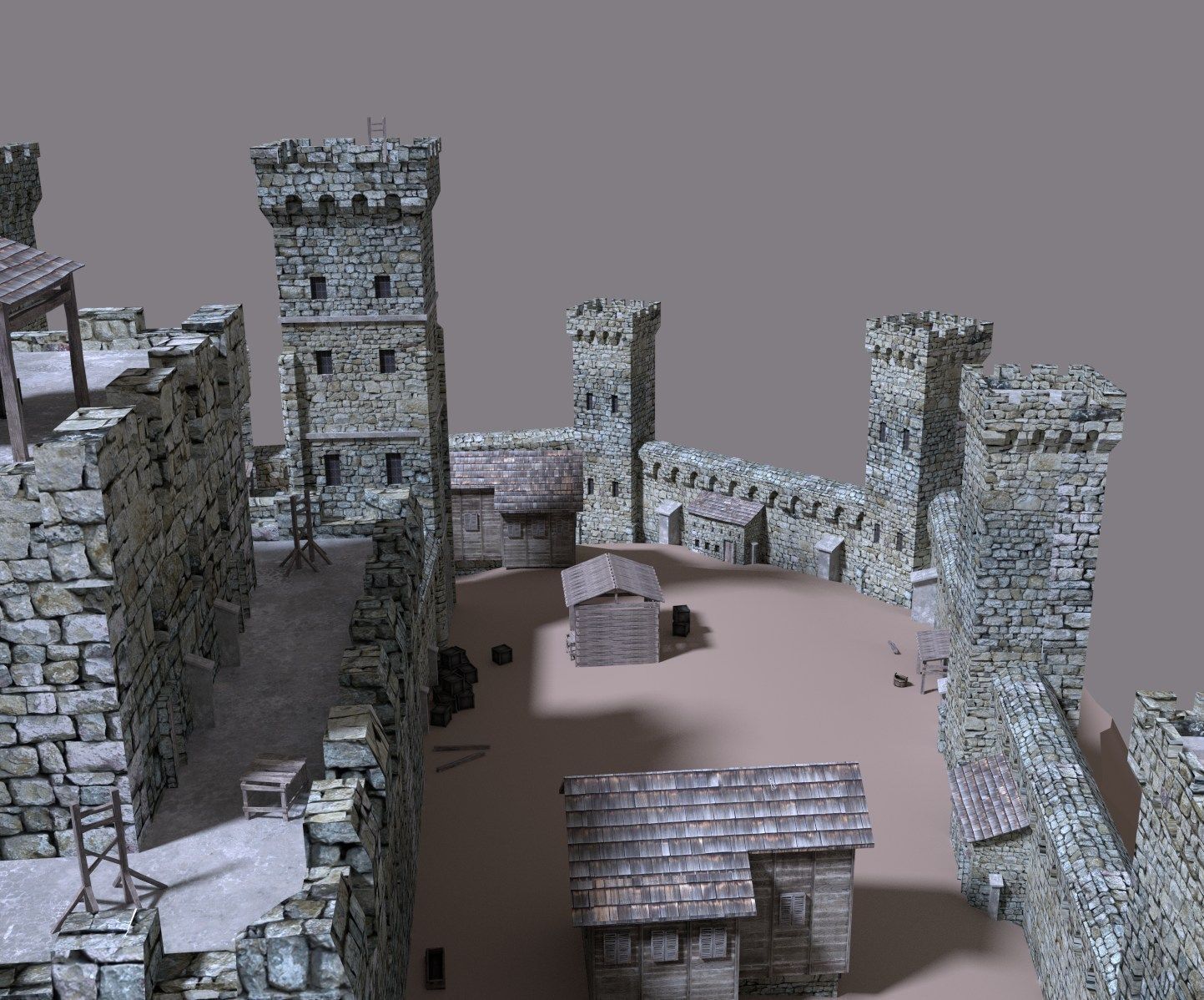 medieval castle 3D model_12