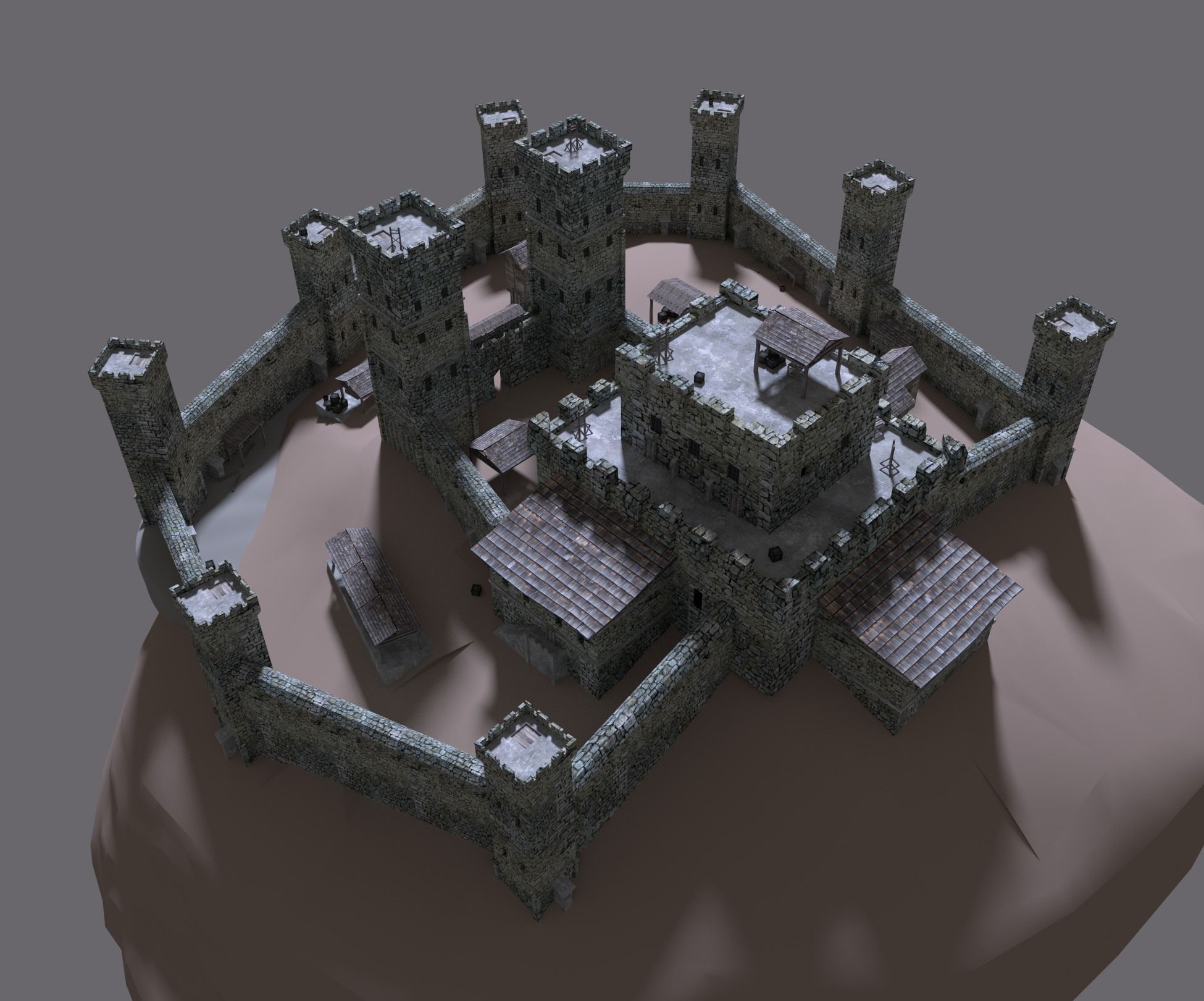 medieval castle 3D model_3