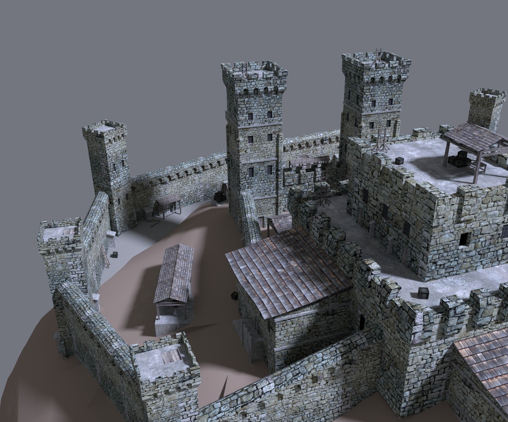 medieval castle 3D model_1