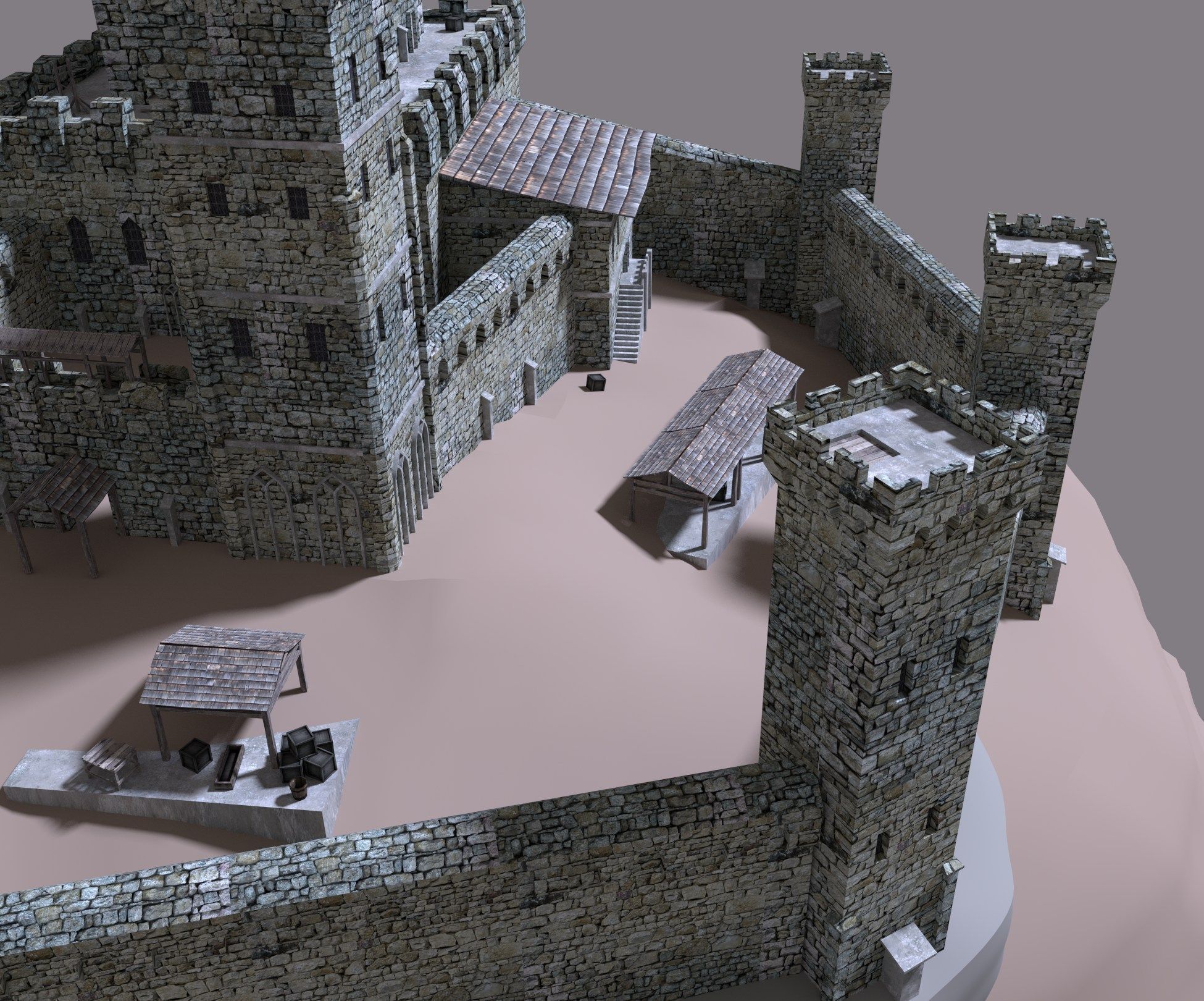 medieval castle 3D model_14