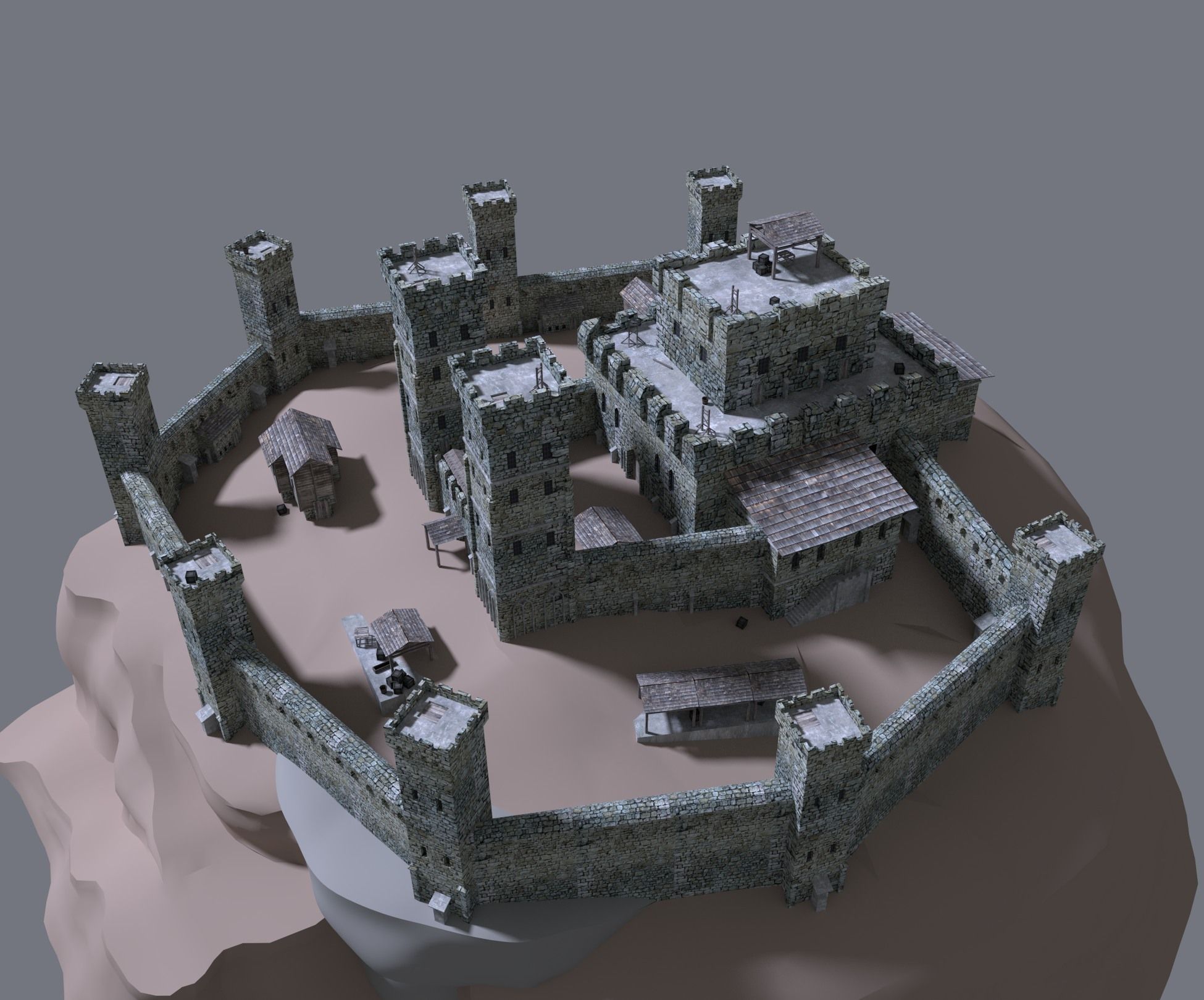 medieval castle 3D model_5