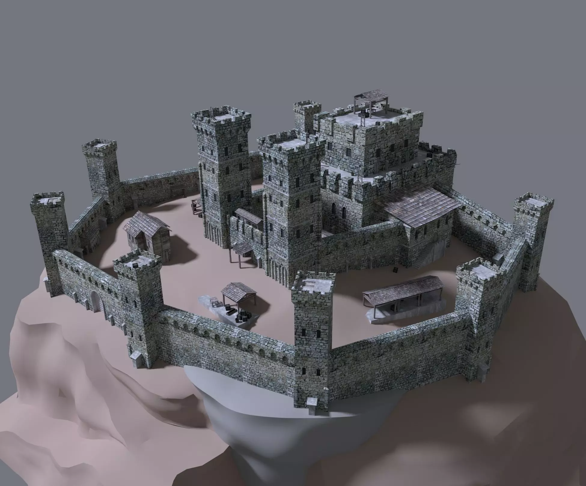 medieval castle 3D model_0