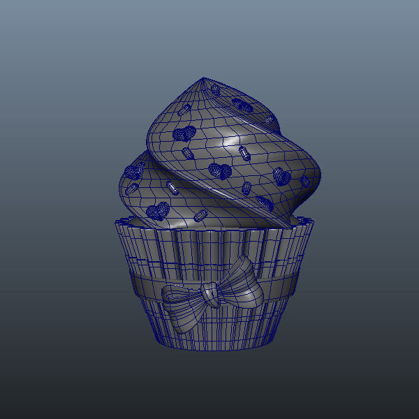 Valentine Day Cupcake 3D model_1