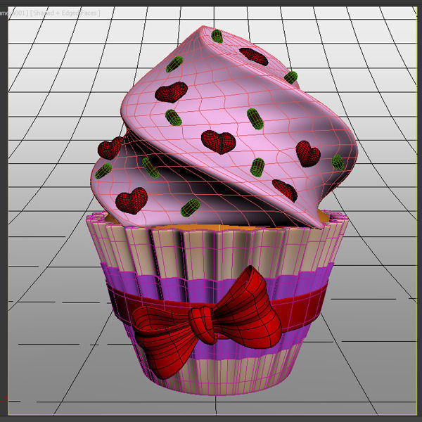 Valentine Day Cupcake 3D model_4