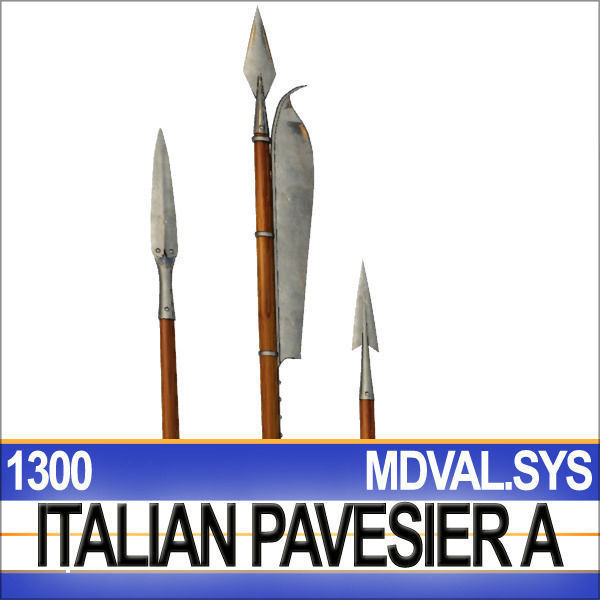 Italian Pavesier Soldier Props 1300 Poser Daz 3D model_23
