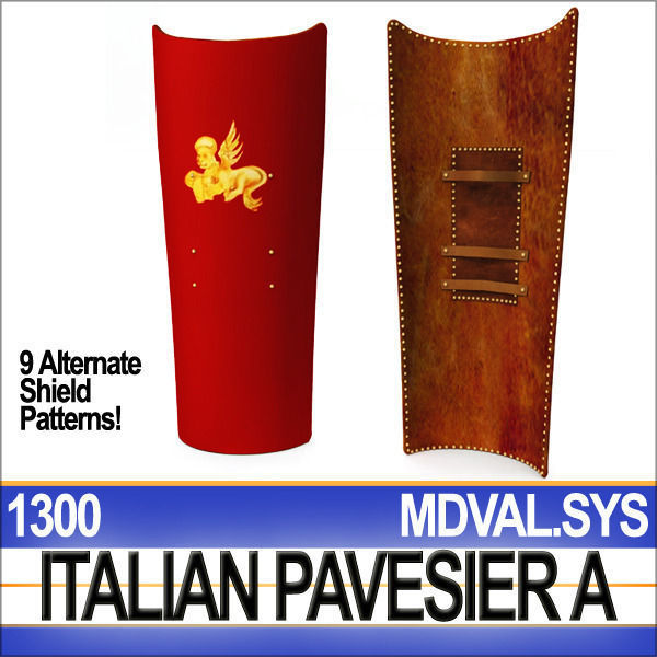 Italian Pavesier Soldier Props 1300 Poser Daz 3D model_19