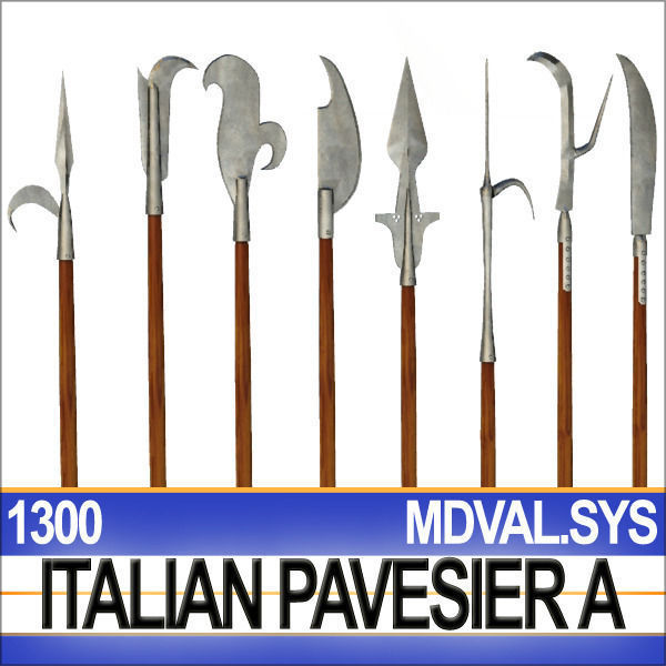 Italian Pavesier Soldier Props 1300 Poser Daz 3D model_21