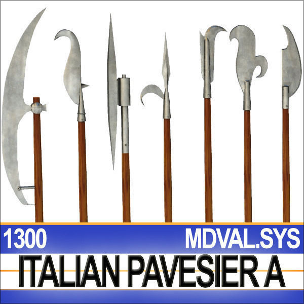 Italian Pavesier Soldier Props 1300 Poser Daz 3D model_20