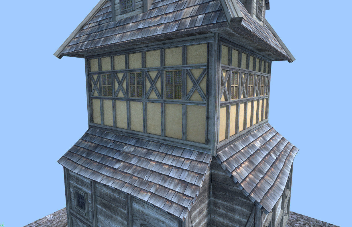 medieval watch tower  3D model_8