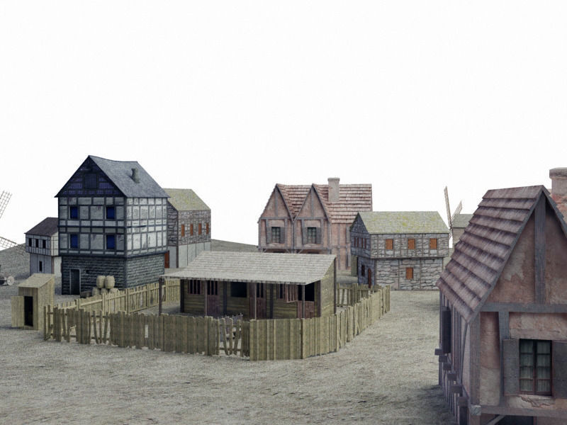 Medieval Village 3D model_18