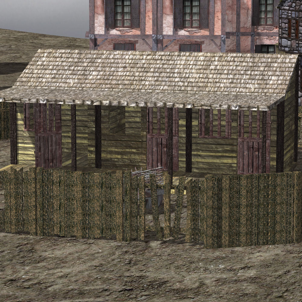 Medieval Village 3D model_4