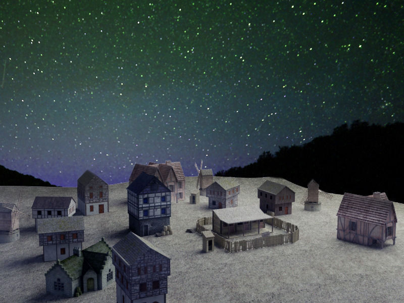 Medieval Village 3D model_16