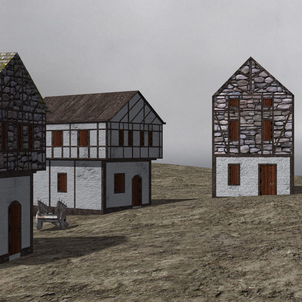 Medieval Village 3D model_6