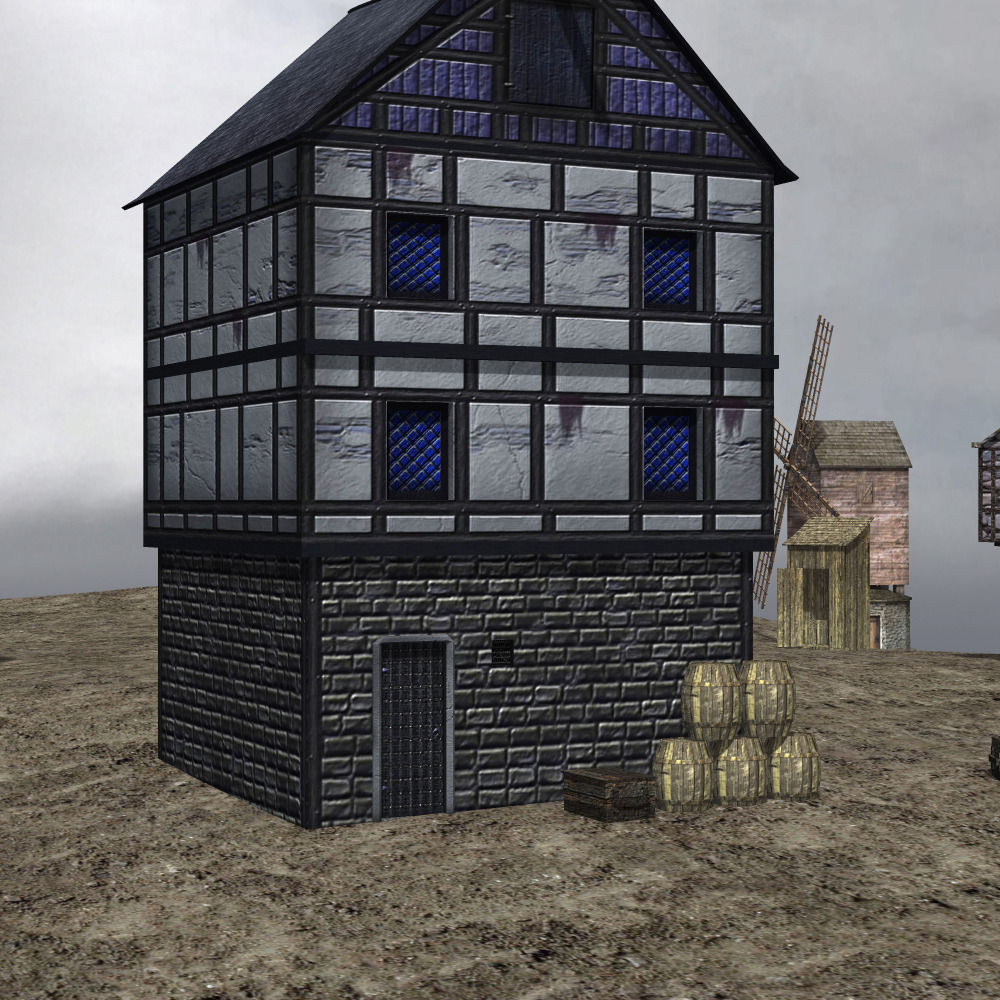 Medieval Village 3D model_5