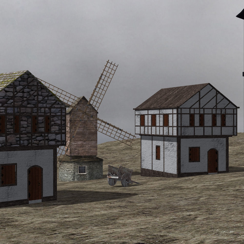 Medieval Village 3D model_12