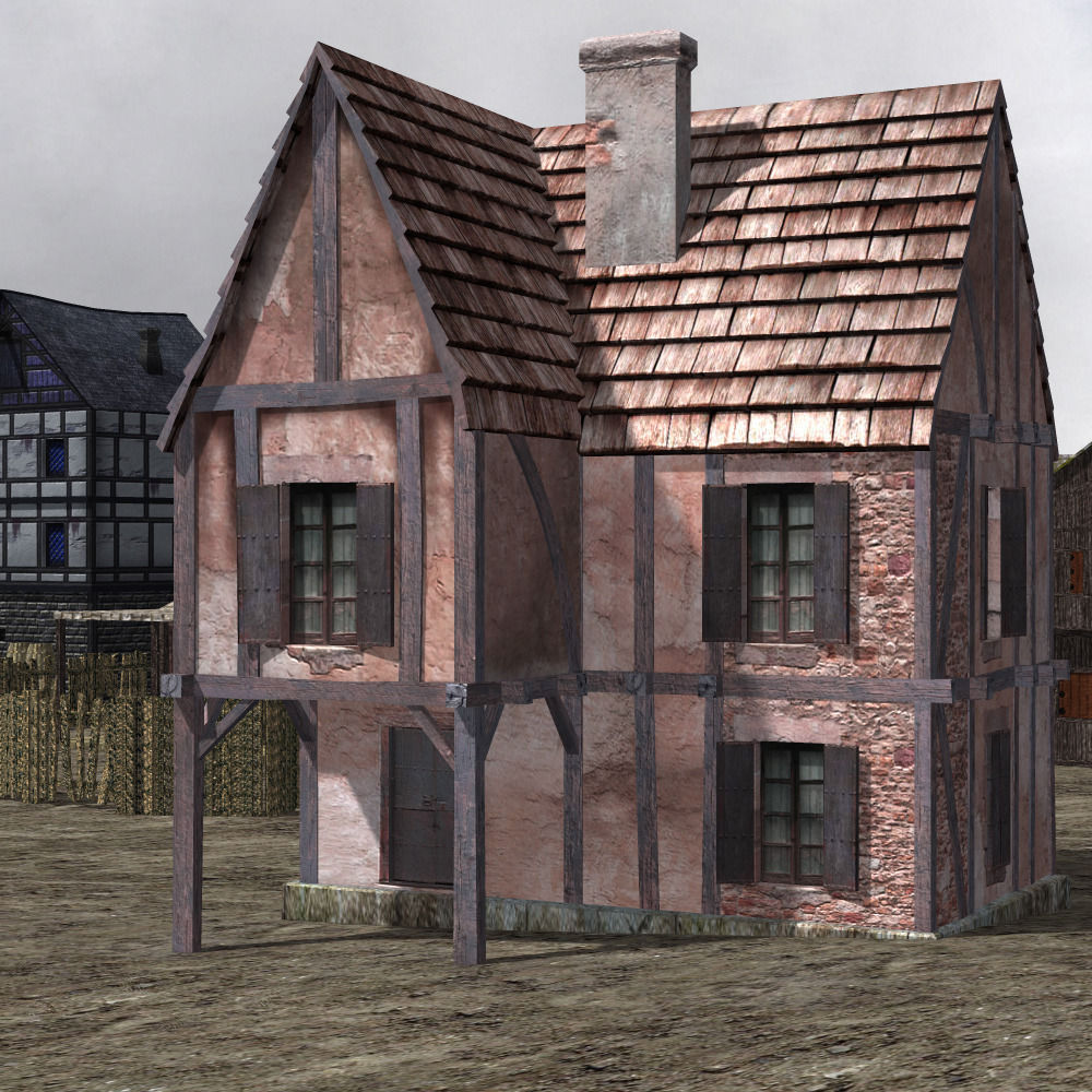 Medieval Village 3D model_11