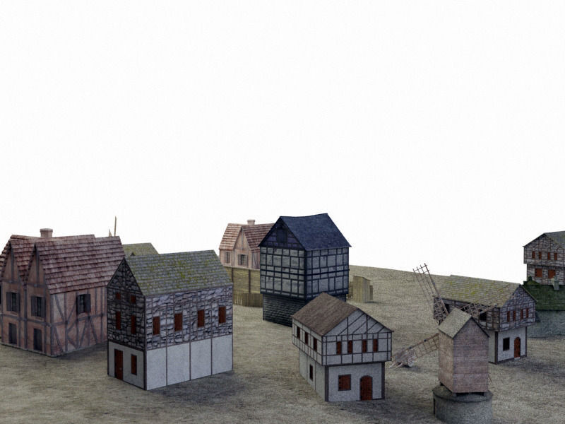 Medieval Village 3D model_14