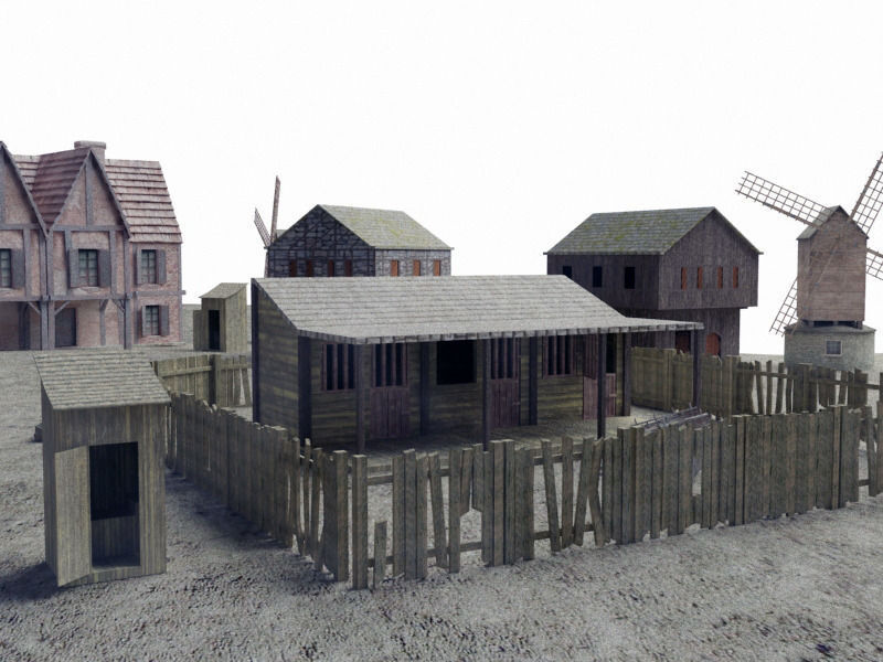 Medieval Village 3D model_15
