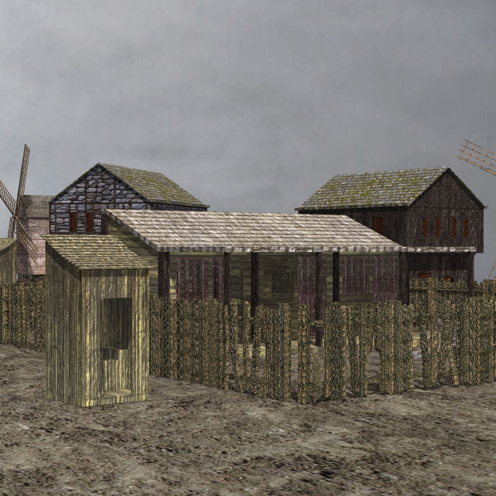 Medieval Village 3D model_2