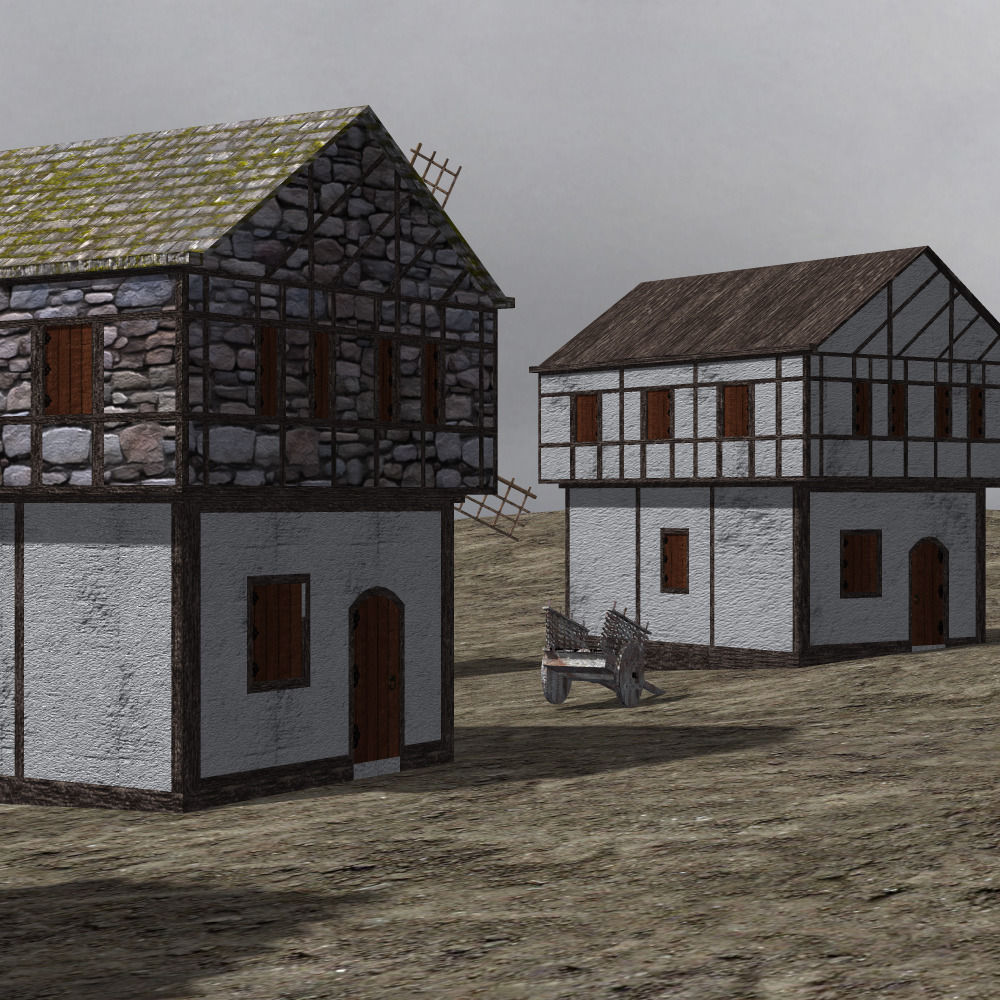 Medieval Village 3D model_7