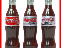 cola coca c4d bottle model Pack Cola Coca Bottles