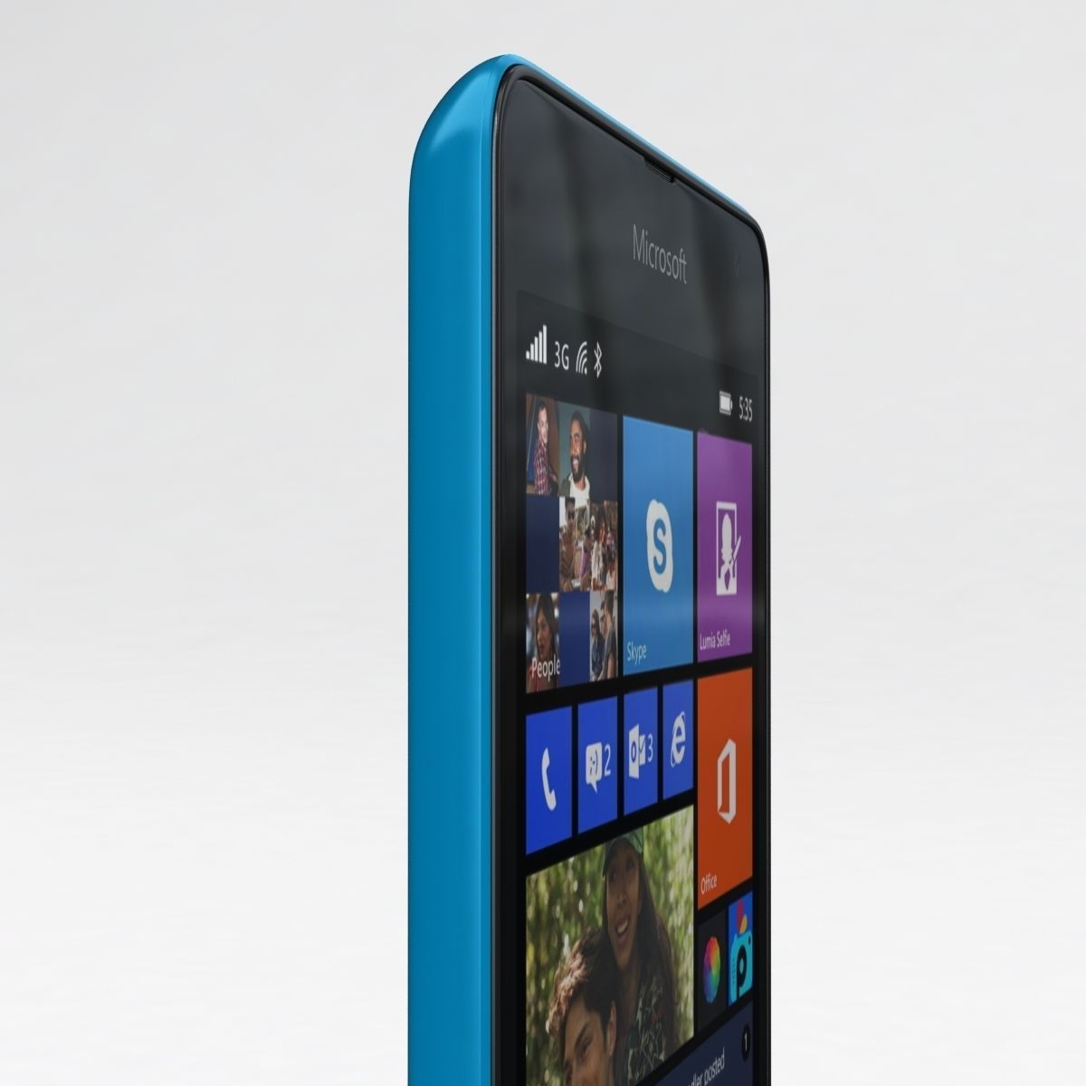 Microsoft Lumia 535 and Dual SIM Blue Low-poly 3D model_16