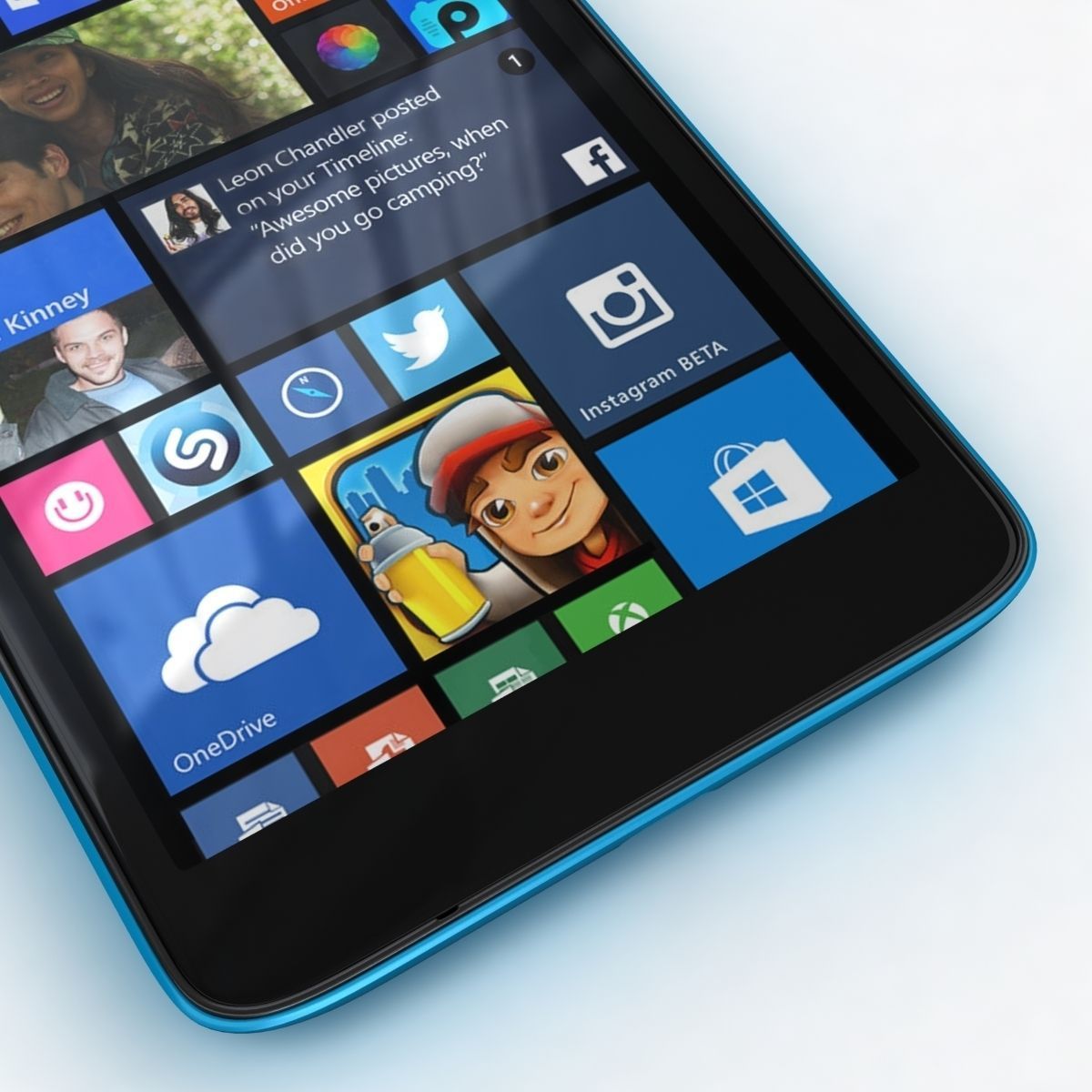 Microsoft Lumia 535 and Dual SIM Blue Low-poly 3D model_7