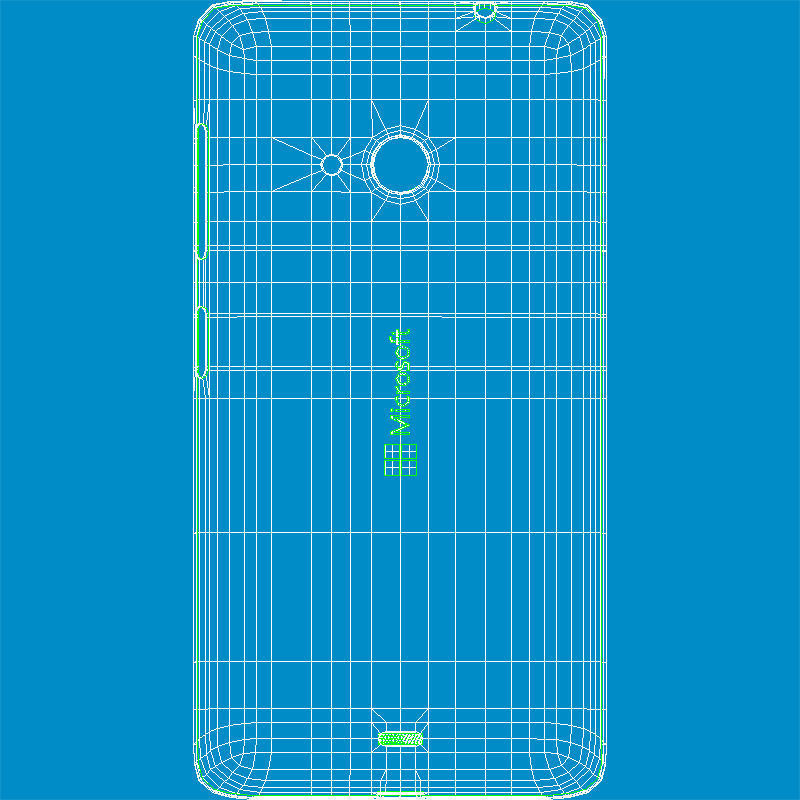 Microsoft Lumia 535 and Dual SIM Blue Low-poly 3D model_21