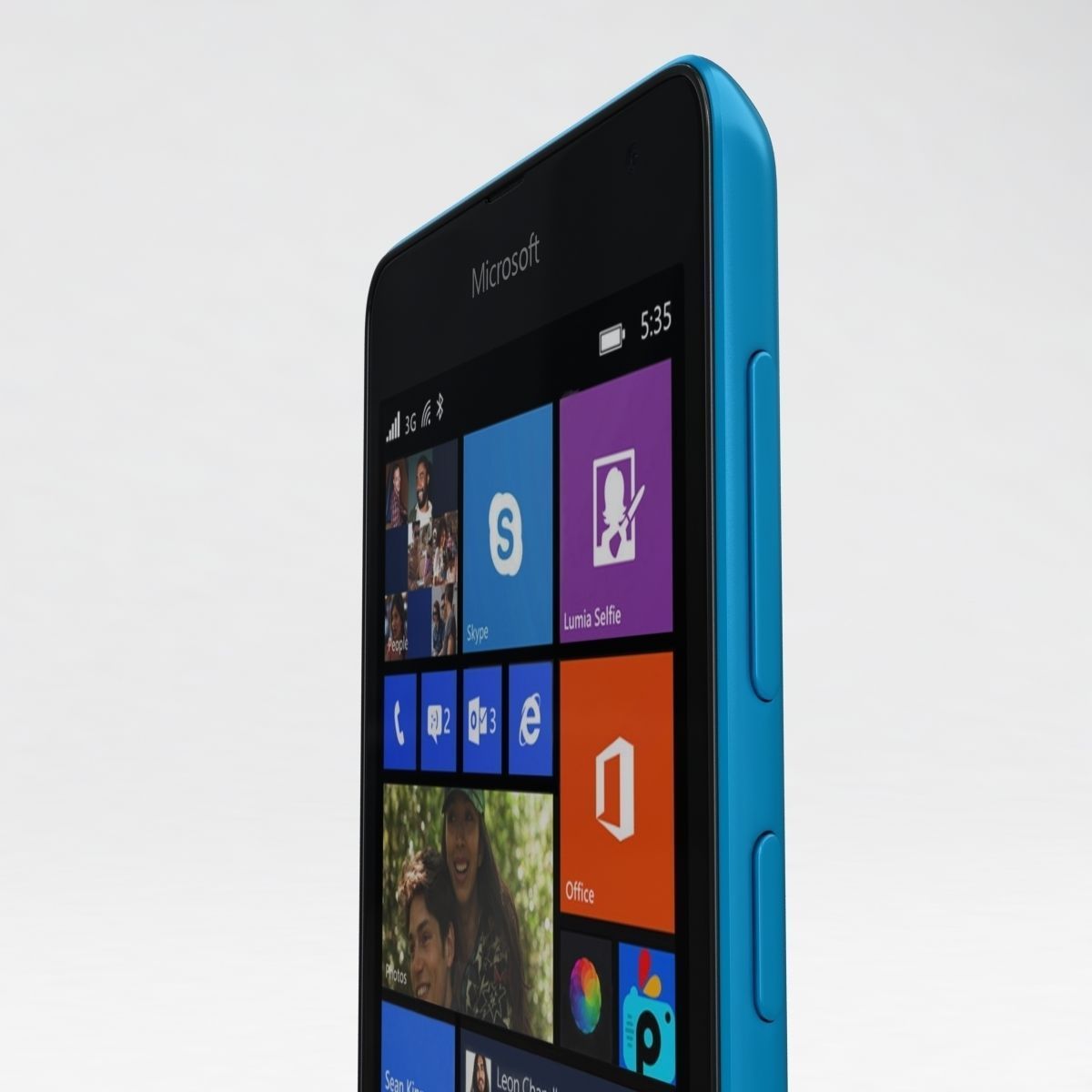 Microsoft Lumia 535 and Dual SIM Blue Low-poly 3D model_15