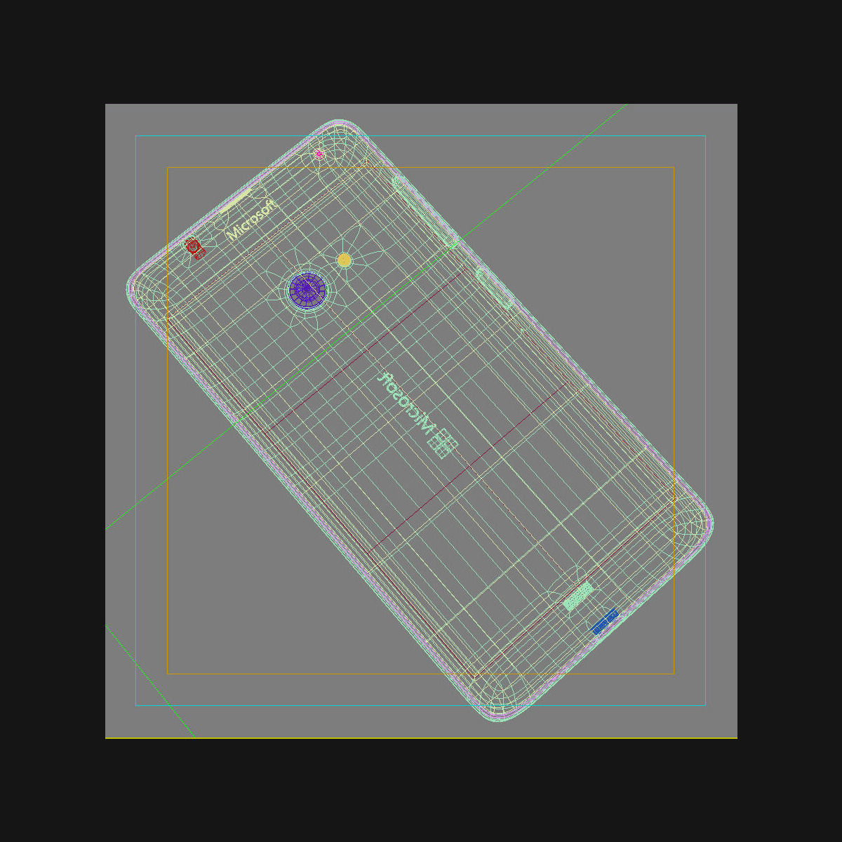 Microsoft Lumia 535 and Dual SIM Blue Low-poly 3D model_39