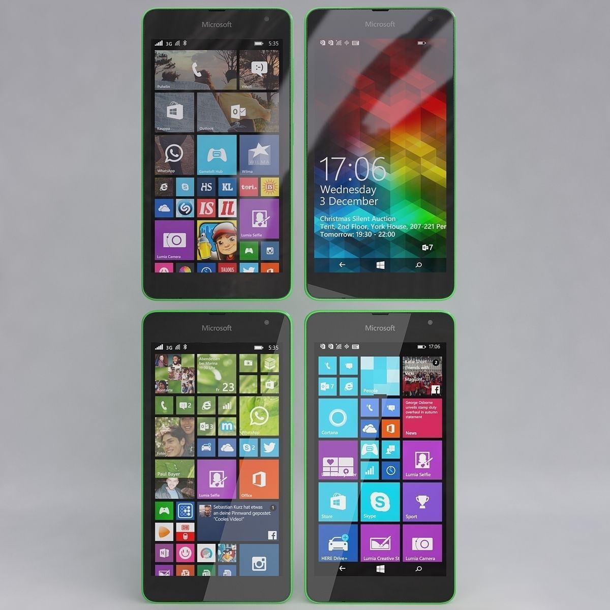 Microsoft Lumia 535 Green 3D model_1