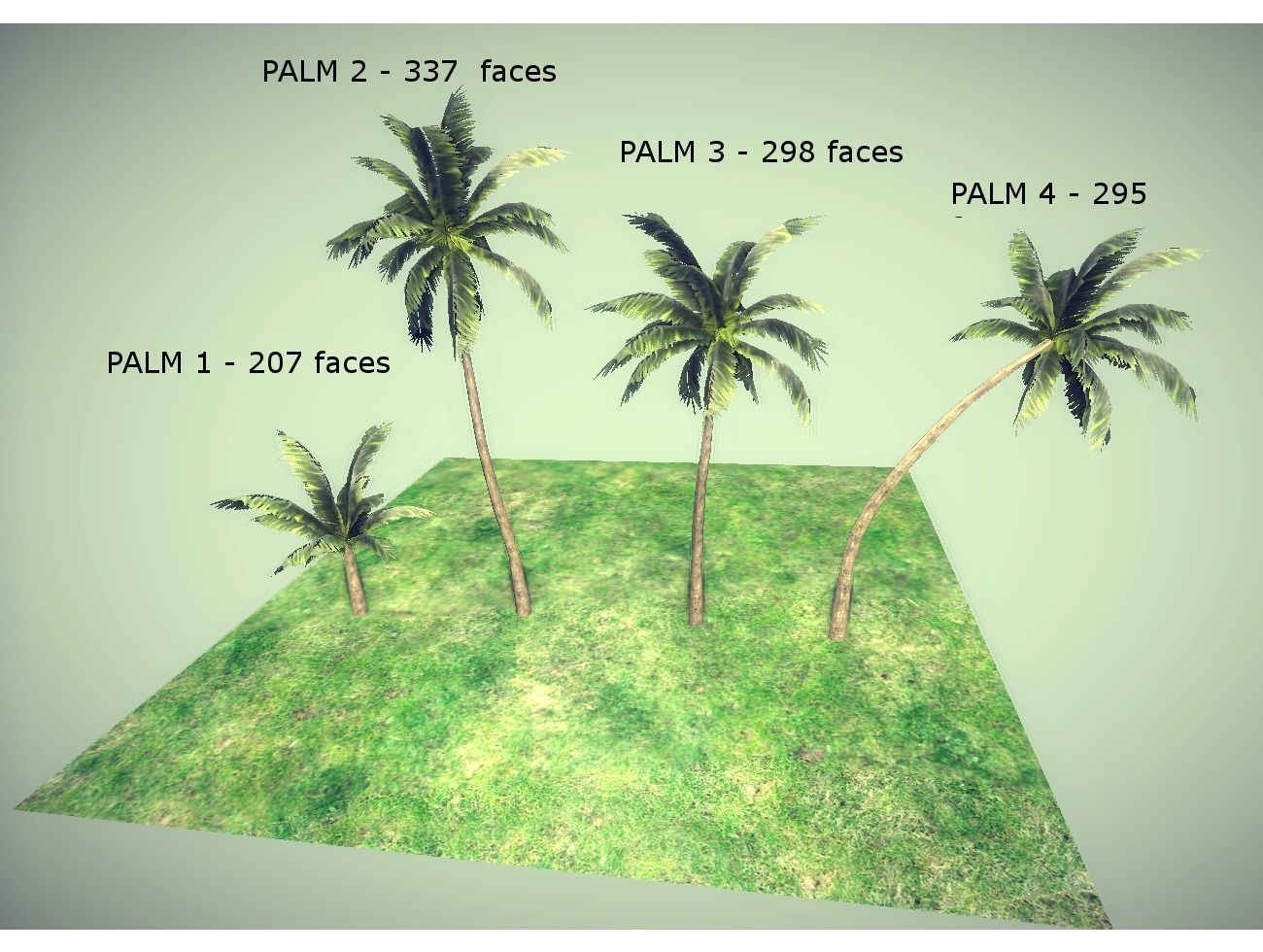low poly palms pack Low-poly 3D model_2