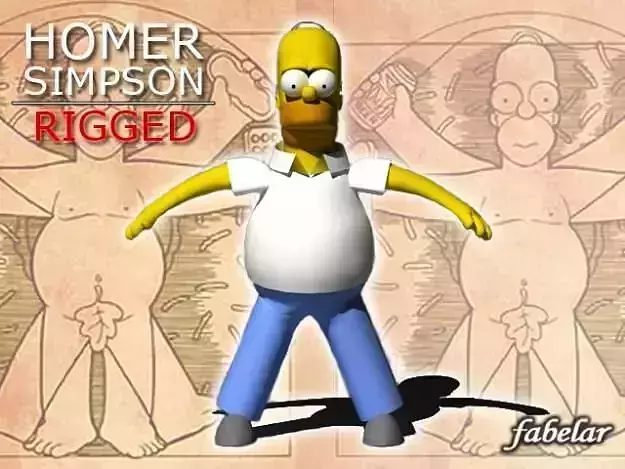 Homer Simpson rigged 3D model