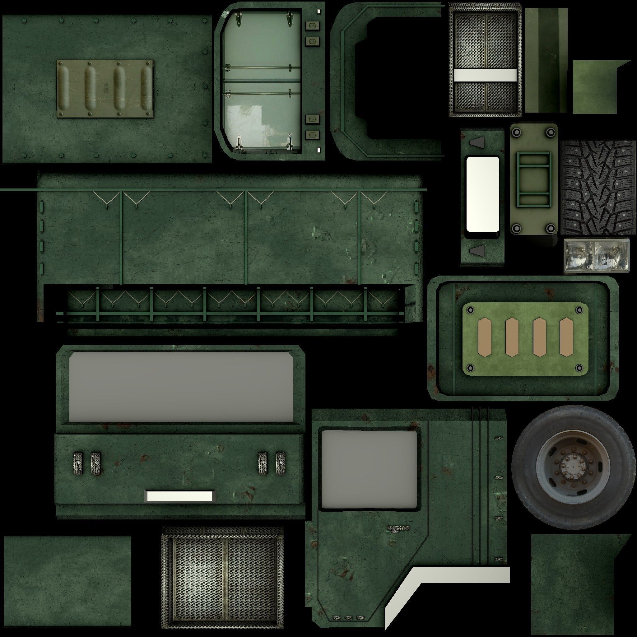 military vehicles pack Low-poly 3D model_8