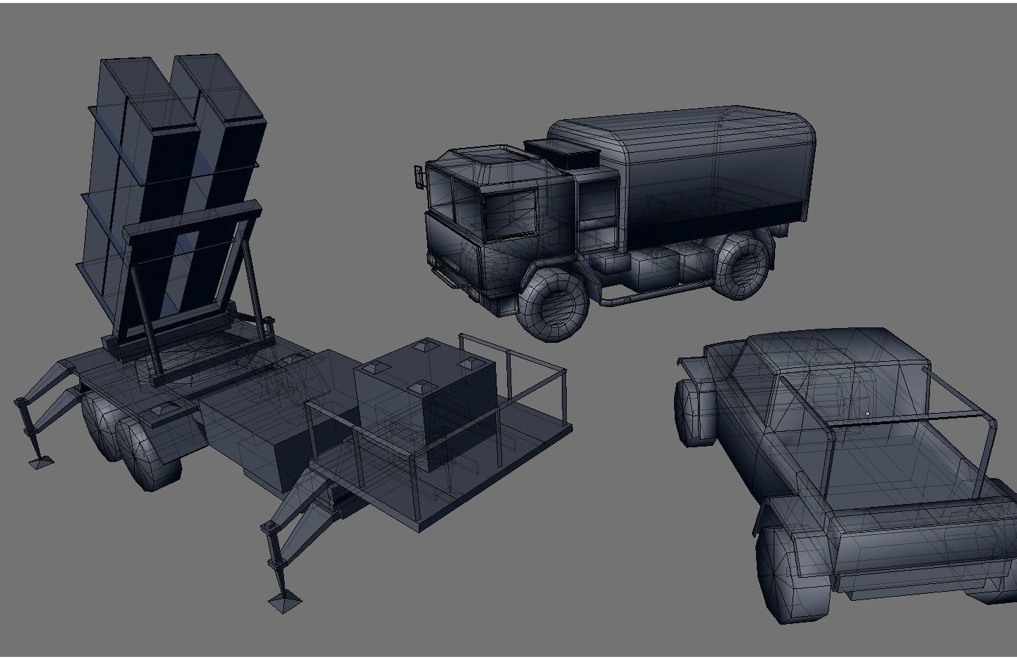 military vehicles pack Low-poly 3D model_1
