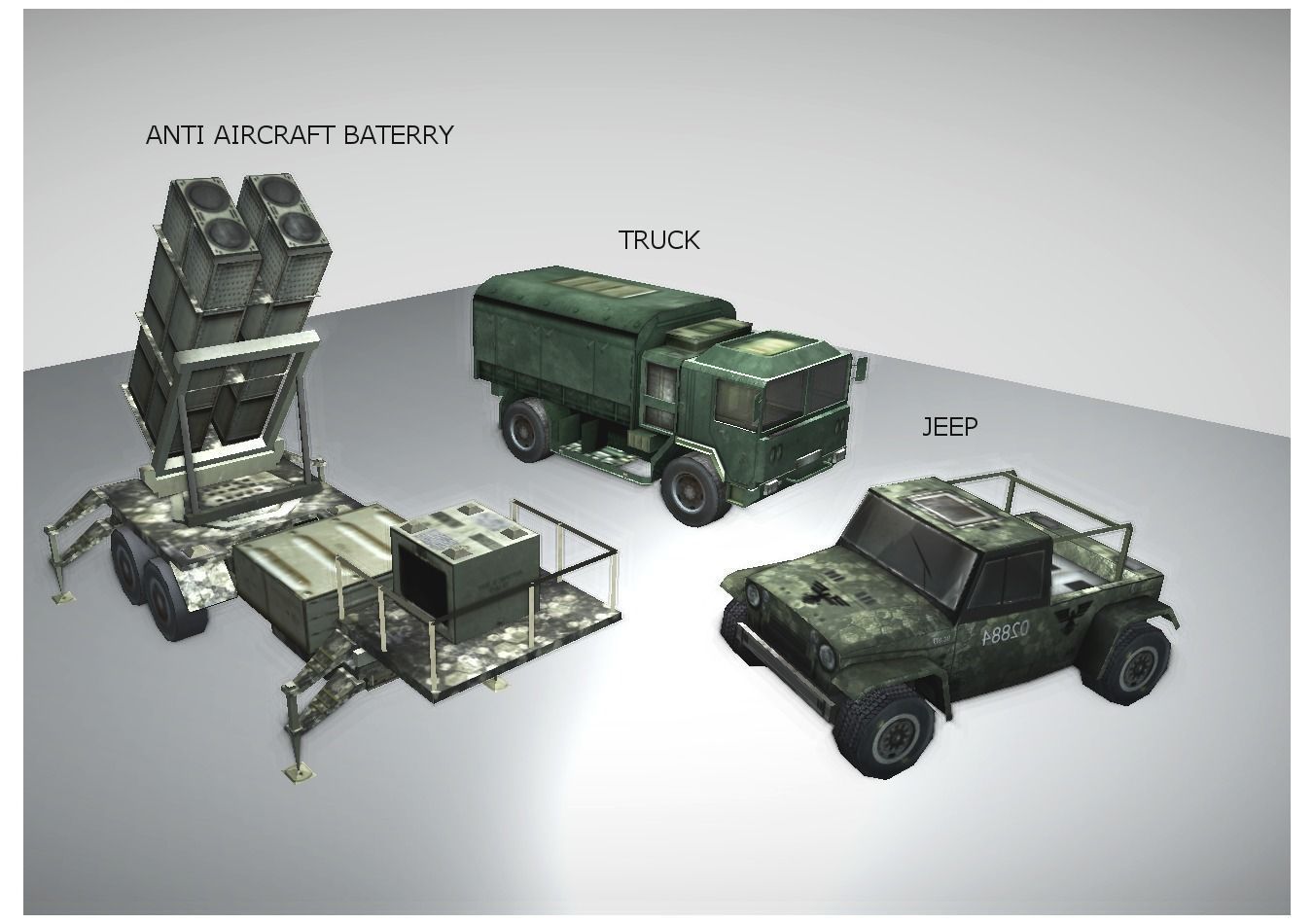 military vehicles pack Low-poly 3D model_4