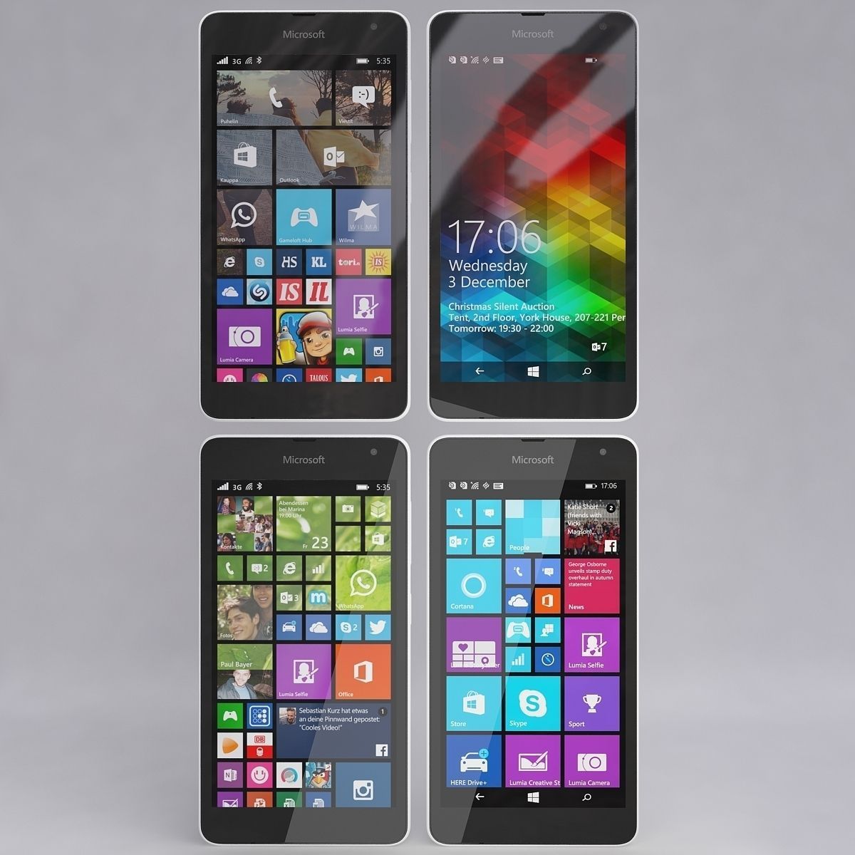 Microsoft Lumia 535 White 3D model_1